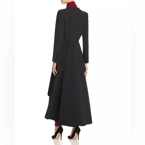 ALICE+OLIVIA new Alcina Black High-Low Tailored Pleated Luxury Dress Trench Coat - Picture 16 of 17